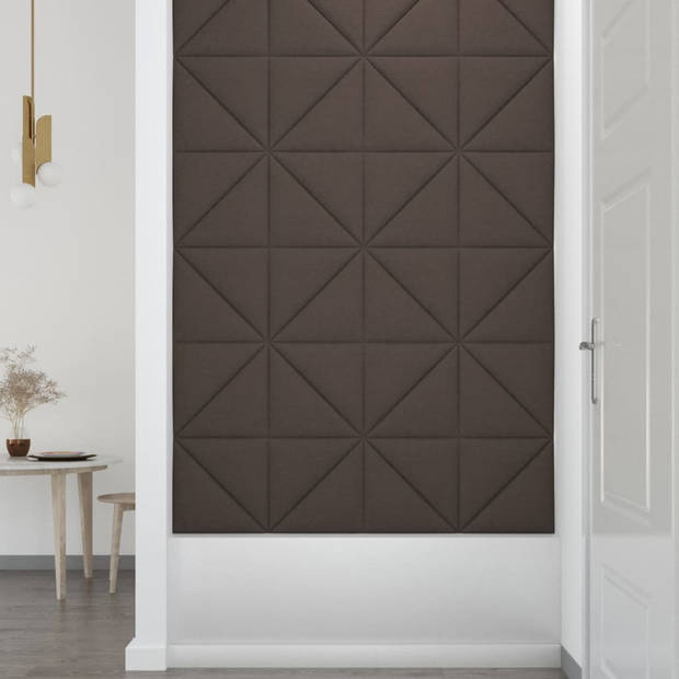 vidaXL Wandpanelen 12 st 0,54 m² 30x30 cm stof taupe