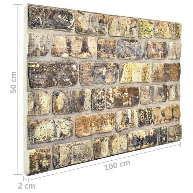 vidaXL 11 st Wandpanelen 3D meerkleurige baksteen EPS