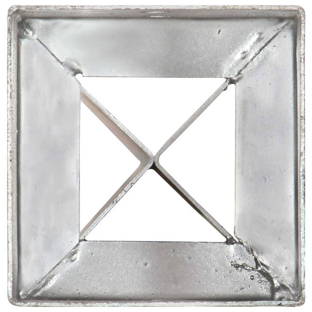 vidaXL Grondpinnen 2 st 10x10x91 cm gegalvaniseerd staal zilverkleurig