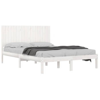 vidaXL Bedframe massief hout wit 180x200 cm