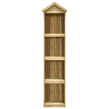 The Living Store Houten gereedschapsschuur - 36 x 36 x 163 cm - naturel - geïmpregneerd grenenhout