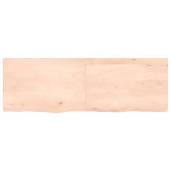 The Living Store Wandplank Eikenhout - Rustieke Stijl - 120 x 40 x 4 cm - Draagvermogen 20 kg