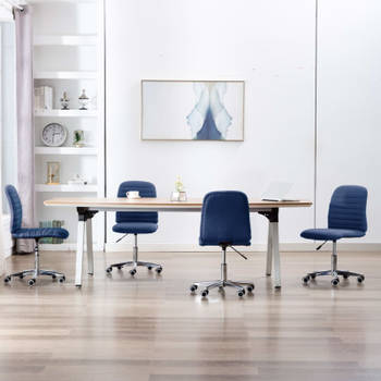 vidaXL Eetkamerstoelen 4 st stof blauw