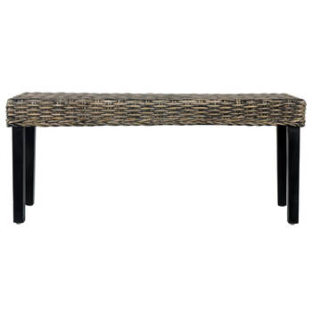 The Living Store Rattan Kubu Bank - Eetkamer - 110 x 35 x 45 cm - zwart