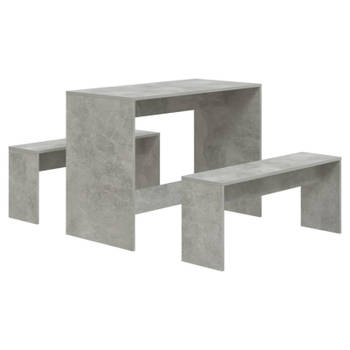vidaXL 3-delige Eethoekset bewerkt hout betongrijs