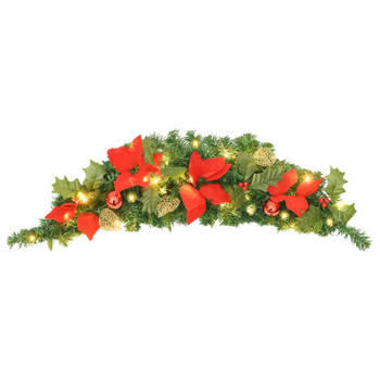 vidaXL Kerstboog met LED-lampjes 90 cm PVC groen