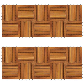 Terrastegels verticaal patroon 30 x 30 cm Acacia set van 20