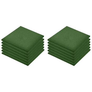 vidaXL Valtegels 12 st 50x50x3 cm rubber groen