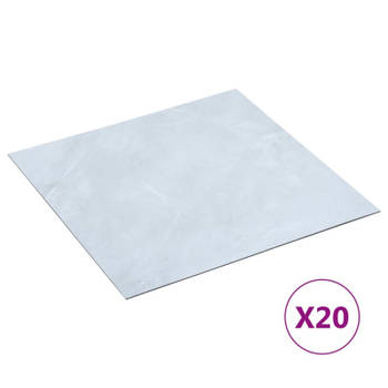 vidaXL Vloerplanken 20 st zelfklevend 1,86 m² PVC wit marmerpatroon