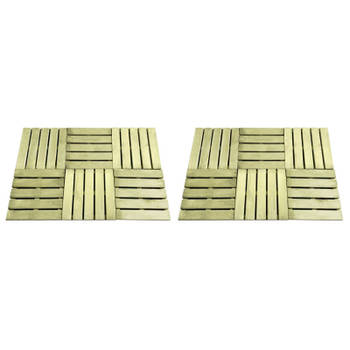 vidaXL 12 st Terrastegels 50x50 cm hout groen
