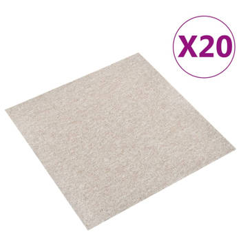 vidaXL Tapijttegels 20 st 5 m² 50x50 cm lichtbeige