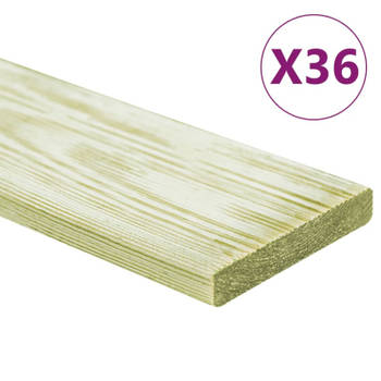 vidaXL Terrasplanken 36 st 4,32 m² 1 m massief grenenhout