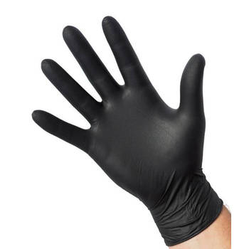 Nitril handschoen poedervrij zwart