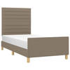 vidaXL Bedframe met hoofdeinde stof taupe 90x200 cm