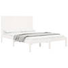 vidaXL Bedframe massief grenenhout wit 140x190 cm