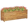 vidaXL Plantenbak verhoogd 150x40x55 cm gerecycled teakhout en staal