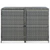The Living Store Containerberging - Dubbel - Antraciet - 148x77x111cm - PE rattan