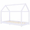 vidaXL Kinderbedframe massief grenenhout wit 80x160 cm