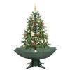 The Living Store Kunstkerstboom - 140 cm - Sneeuwend Ontwerp - Groen - PVC - Polyester - Kunststof - LED - Warmwit - 70