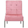 The Living Store Relaxstoel - Fluweel - 65 x 79 x 87 cm - Roze/Zwart - Max 110 kg