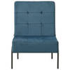 The Living Store Relaxstoel Velvet - Blauw/Zwart - 65x79x87cm - Ergonomisch Design