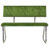 The Living Store Bank Velvet - Lichtgroen - 110 x 53 x 82.5 cm - Kristal-Metaal