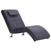 vidaXL Chaise longue met kussen kunstsuède grijs