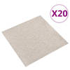 vidaXL Tapijttegels 20 st 5 m² 50x50 cm lichtbeige