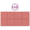 vidaXL Wandpanelen 12 st 2,16 m² 60x30 cm fluweel roze