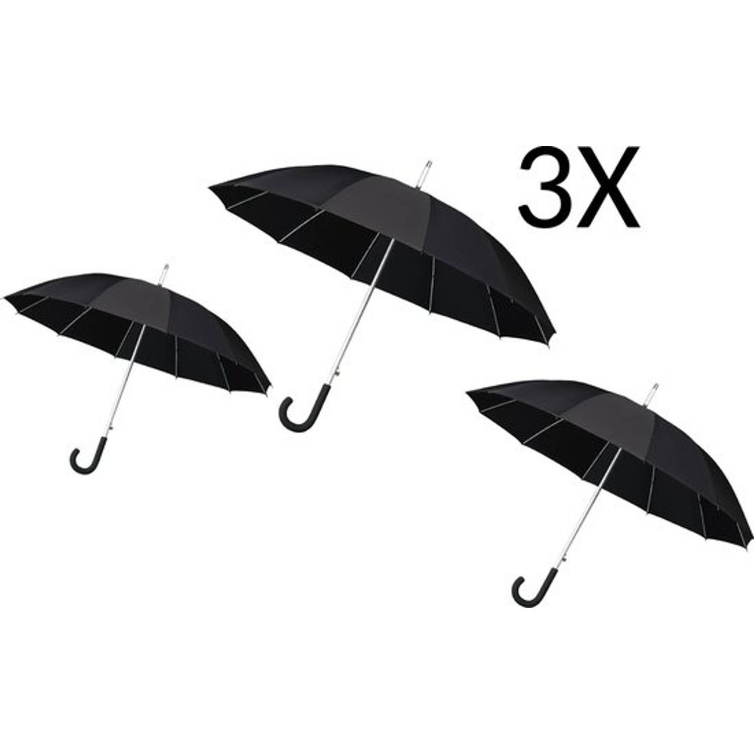 3 X Paraplu Automatic windparaplu Stevig & Windroof Windproof Ø 110 cm Top Kwaliteit Perfecte Kwalit