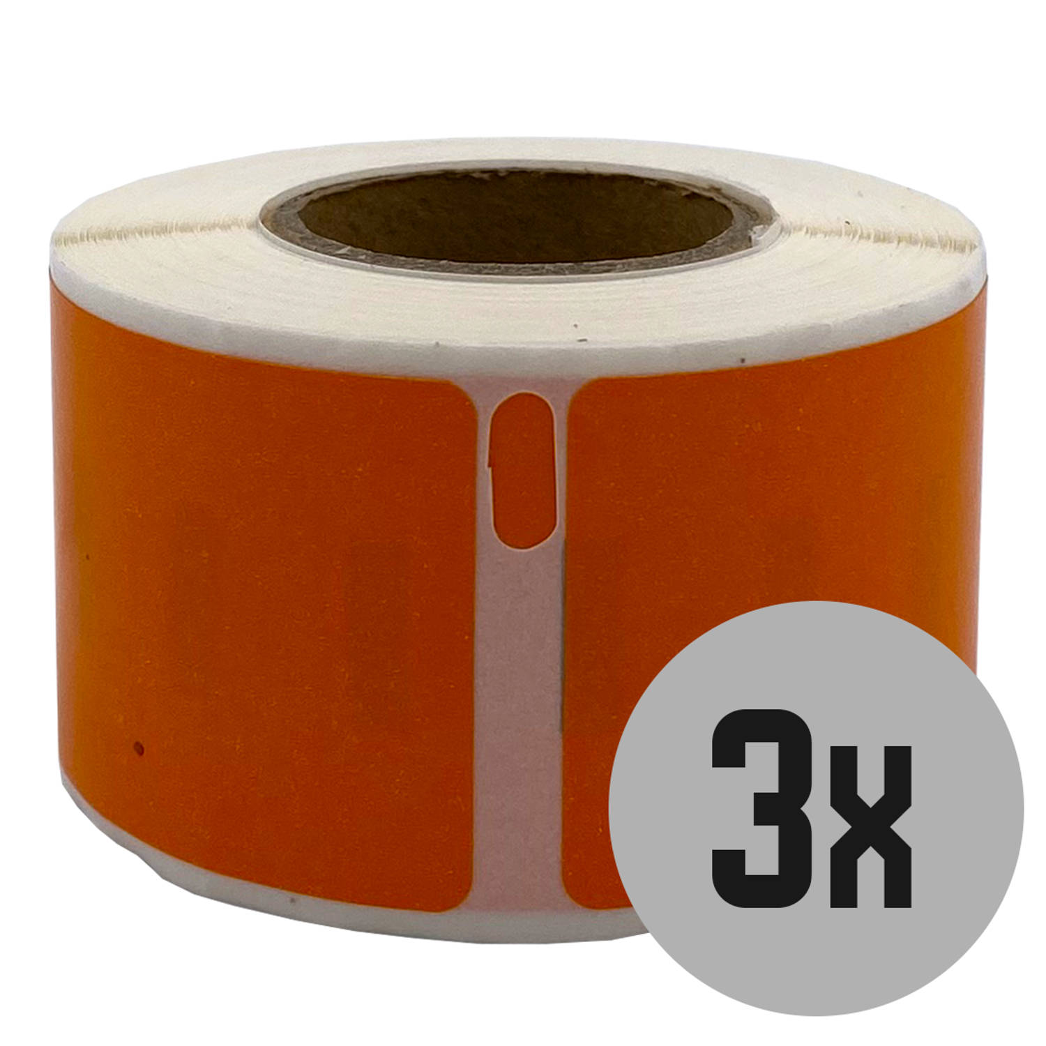 DULA Dymo Compatible labels Oranje 99010 S0722370 Adresetiketten 3 rollen 28 x 89 mm 130 labels per 