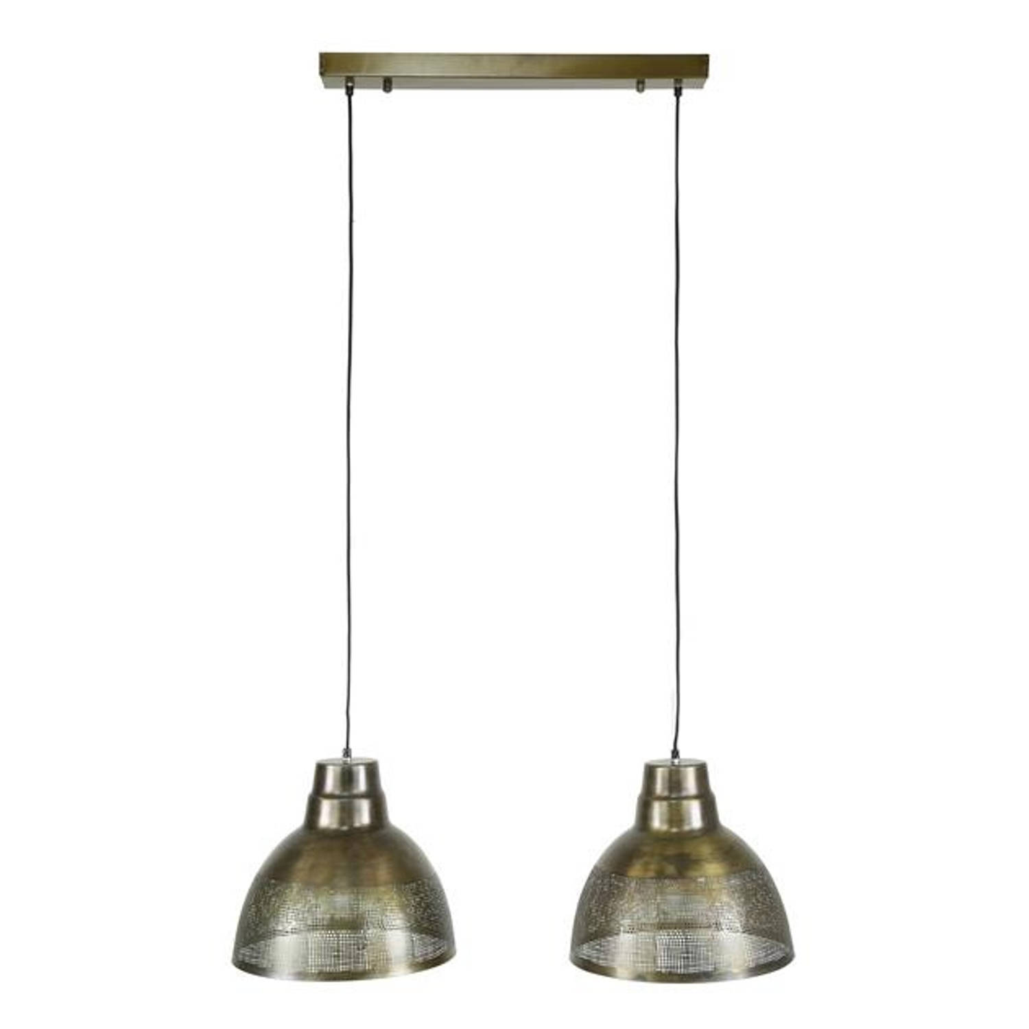 Industriële hanglamp Luisa 2-lichts metaal brons
