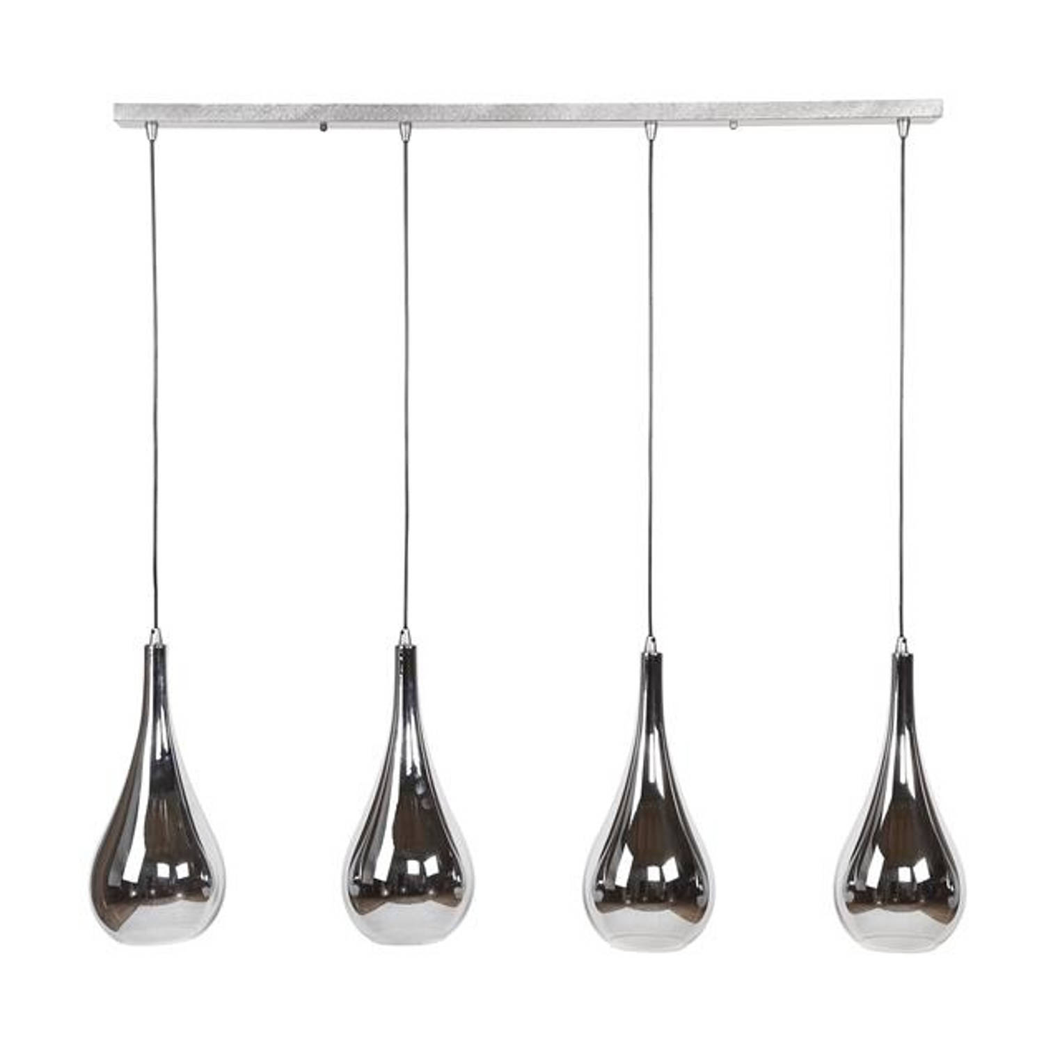 Industriële hanglamp Mex 4-lichts glas