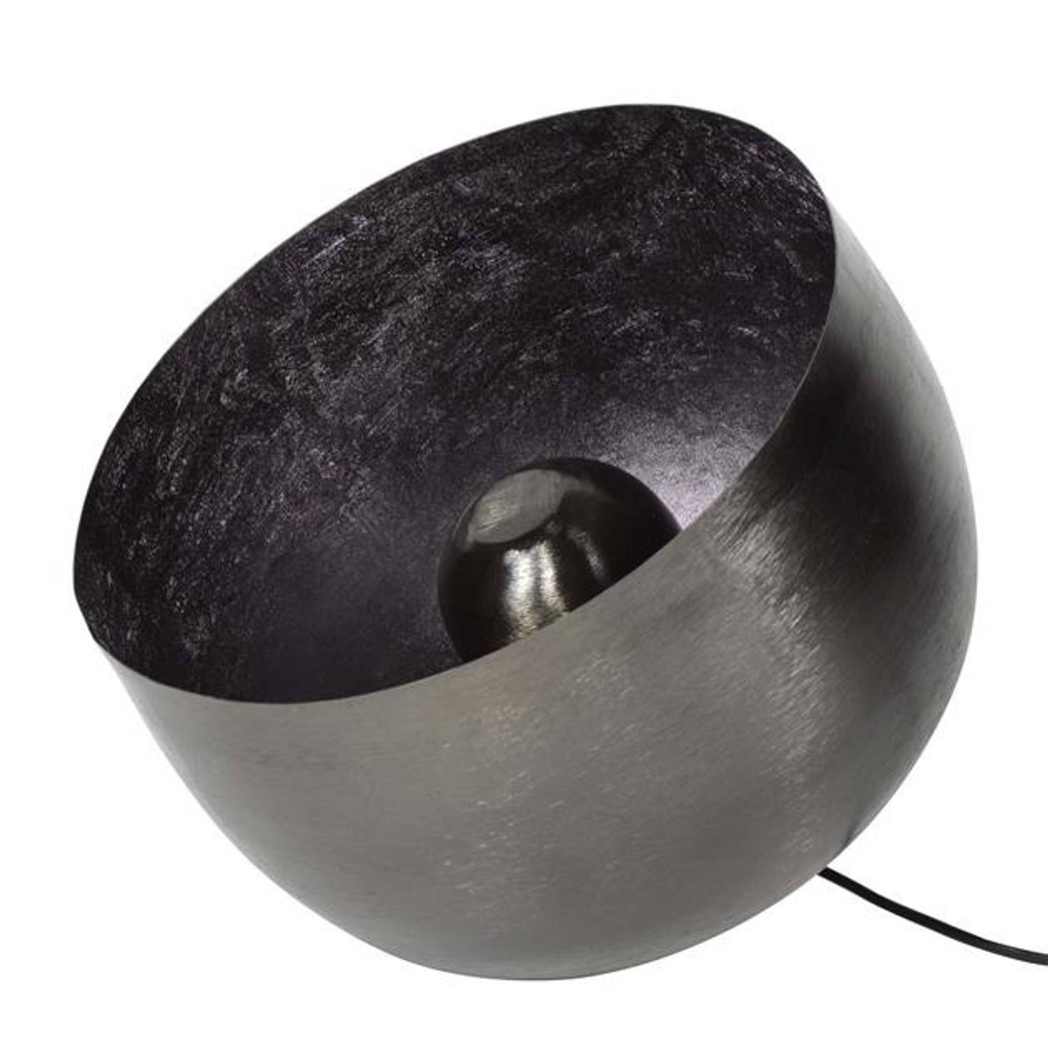 Industriële tafellamp zwart nickel Basel 36 cm