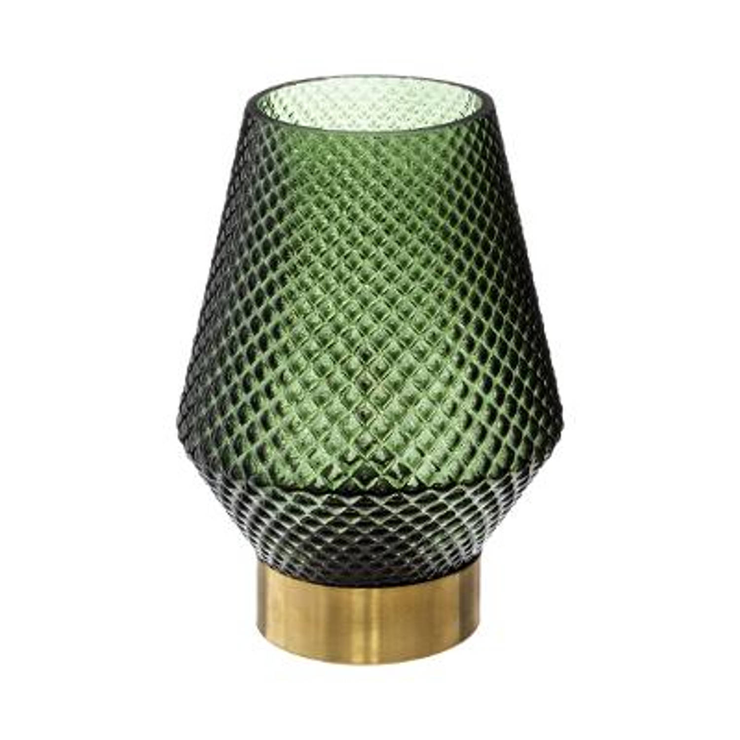 LED-lamp Green - Groen - Goud - Werkt op batterijen (incl. lamp) - Ø12 x17 cm