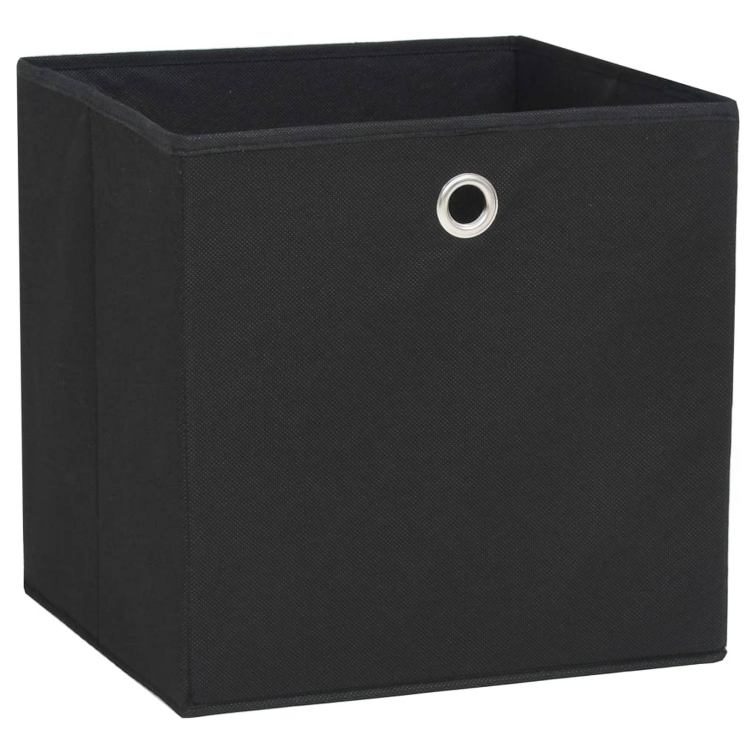 The Living Store Opbergboxen 10 st 28x28x28 cm nonwoven stof zwart - Opberger