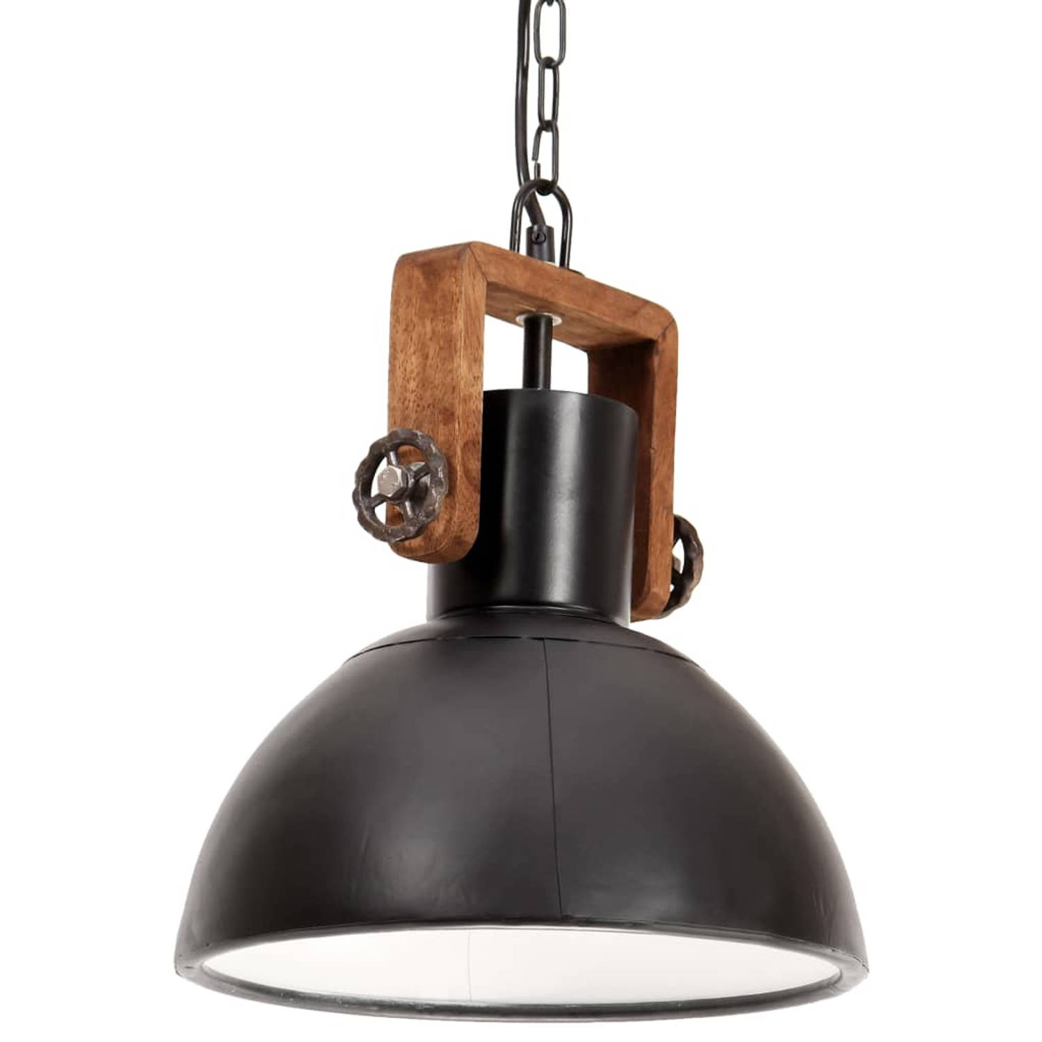 The Living Store Hanglamp Industriële Stijl - 30x37 cm - Zwart/Bruin - E27 Fitting - Max - 25W