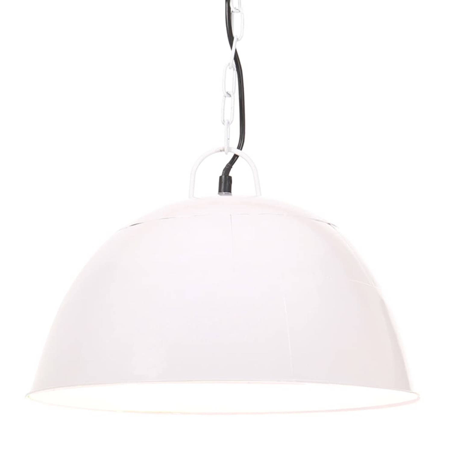 The Living Store Hanglamp Industriële Stijl 106 cm Wit IJzer E27 Fitting Max 25W