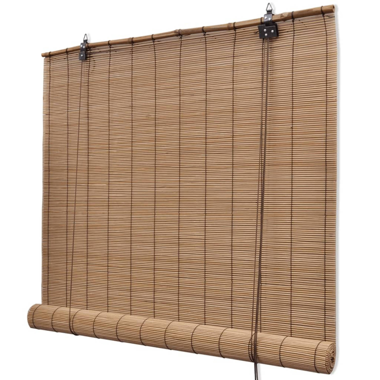 Rolgordijn Bamboe 80 x 160 cm (Bruin)