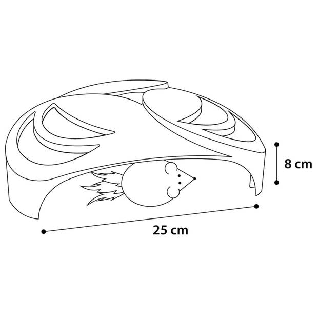 FLAMINGO Kattenrolspeelgoed Helico 25x25x8 cm wit