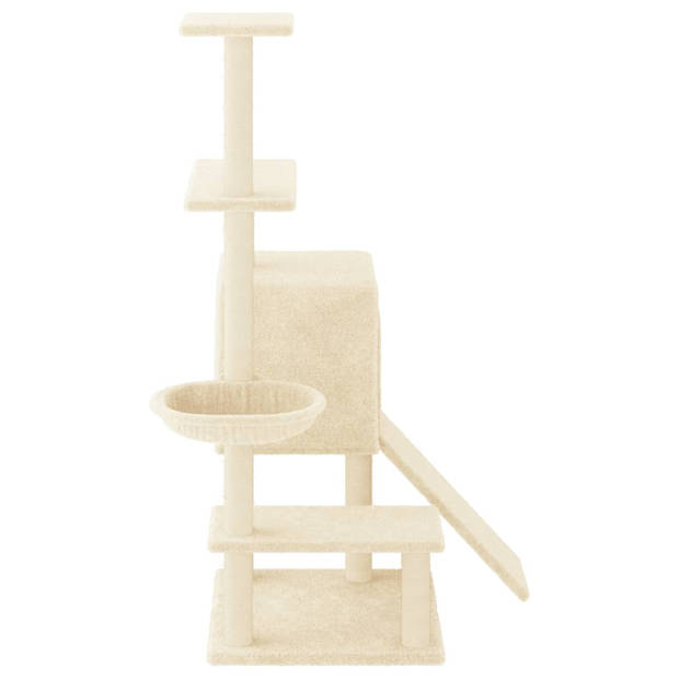 vidaXL Kattenmeubel met sisal krabpalen 130,5 cm crèmekleurig