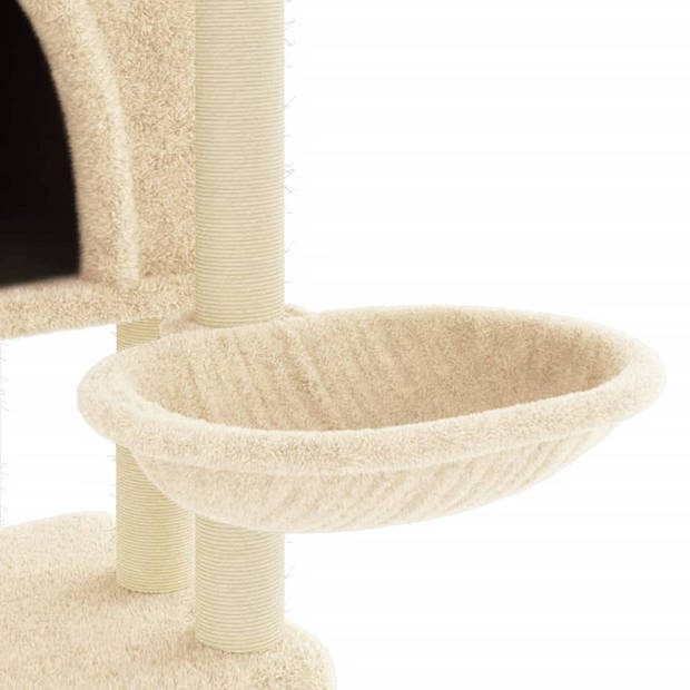 vidaXL Kattenmeubel met sisal krabpalen 180 cm crèmekleurig