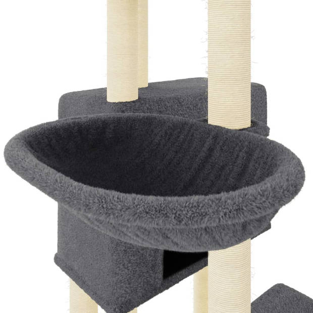 vidaXL Kattenmeubel met sisal krabpalen 122 cm donkergrijs