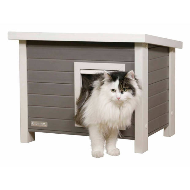 Kerbl Kattenhuis Eli ECO 57x45x43 cm grijs en wit