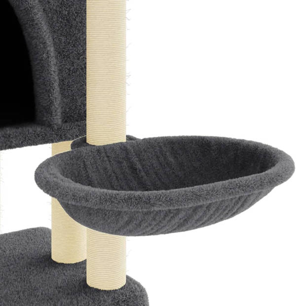 vidaXL Kattenmeubel met sisal krabpalen 180 cm donkergrijs