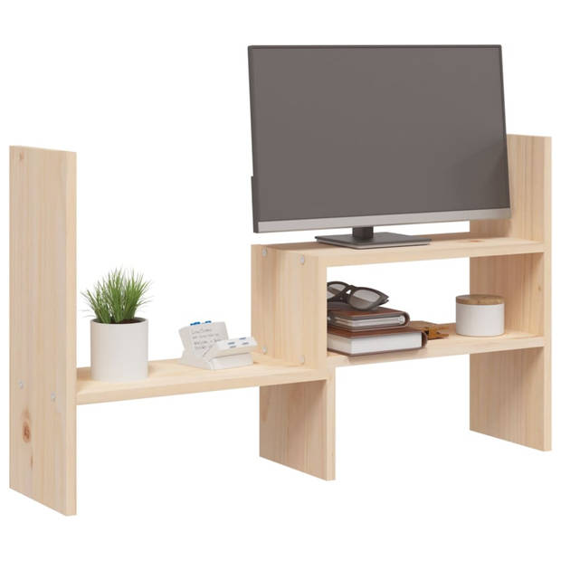 vidaXL Monitorstandaard (39-72)x17x43 cm massief grenenhout