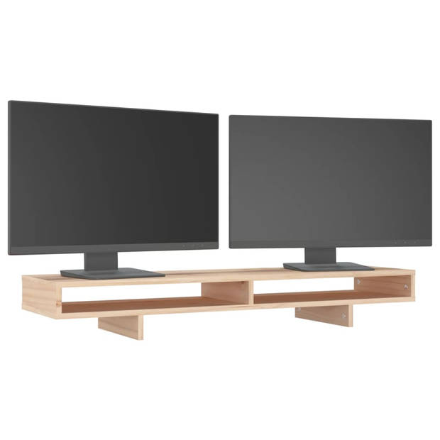 vidaXL Monitorstandaard 100x27x14 cm massief grenenhout