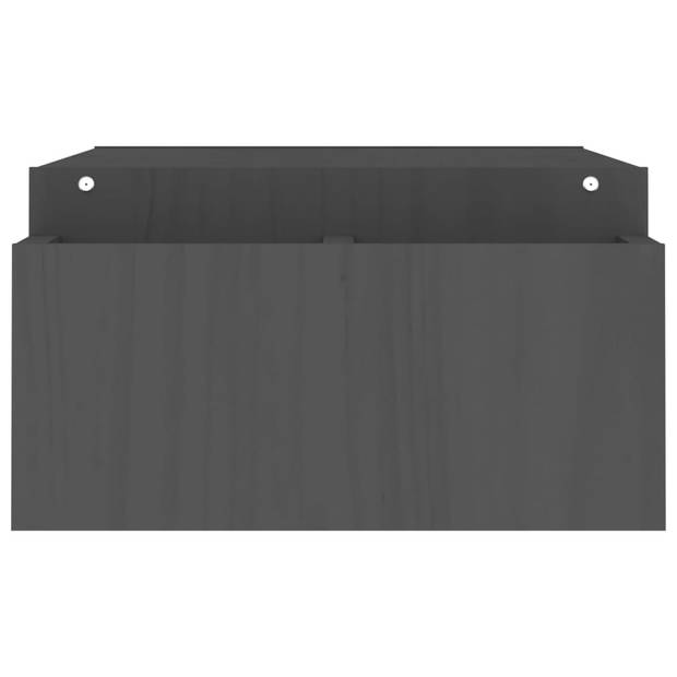 vidaXL Monitorstandaard 100x27,5x15 cm massief grenenhout grijs
