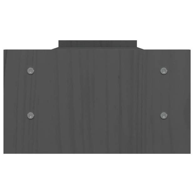 vidaXL Monitorstandaard 100x27x15 cm massief grenenhout grijs