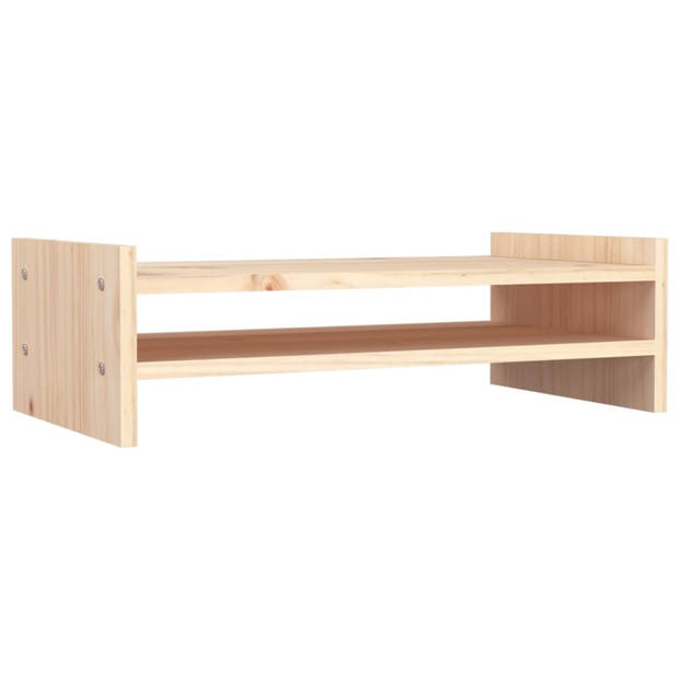 vidaXL Monitorstandaard 50x27x15 cm massief grenenhout